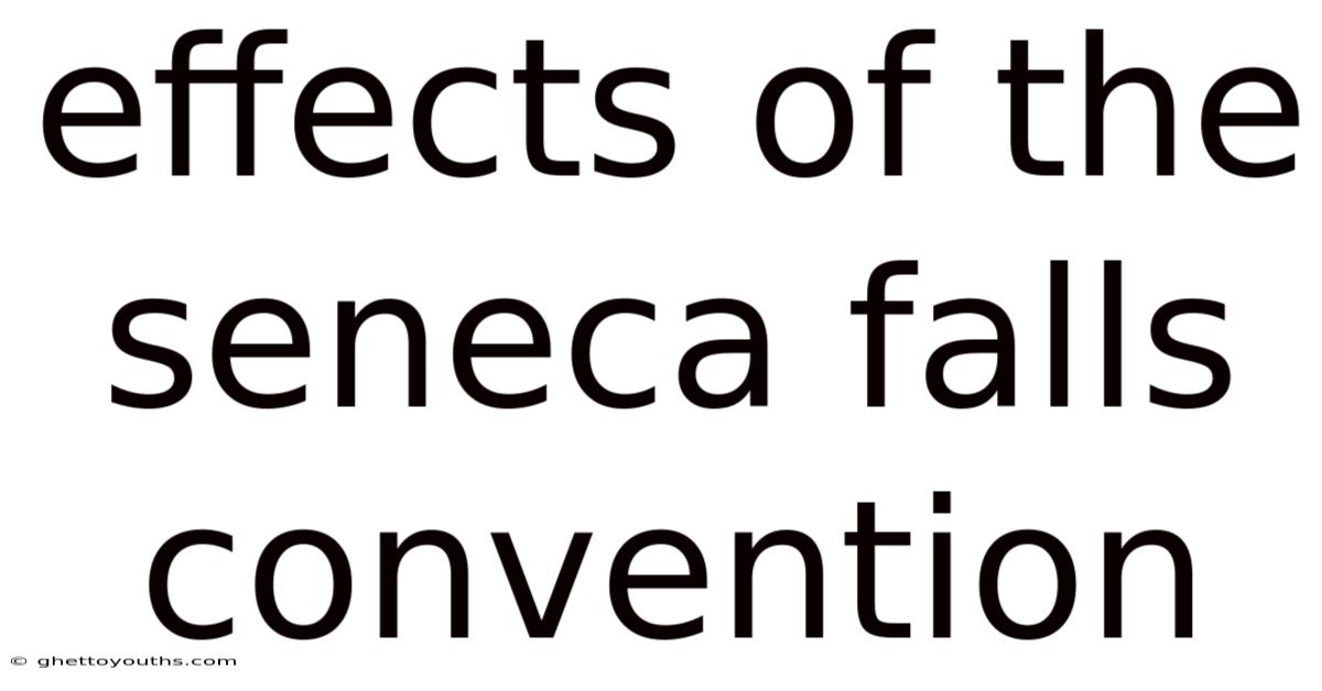 Effects Of The Seneca Falls Convention