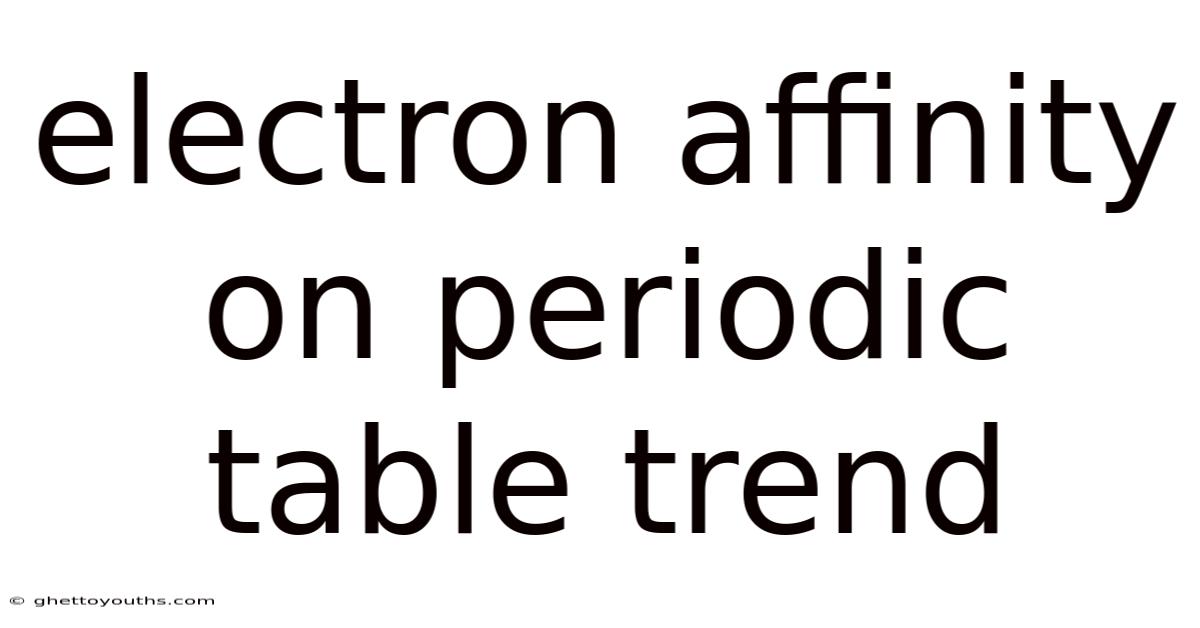 Electron Affinity On Periodic Table Trend