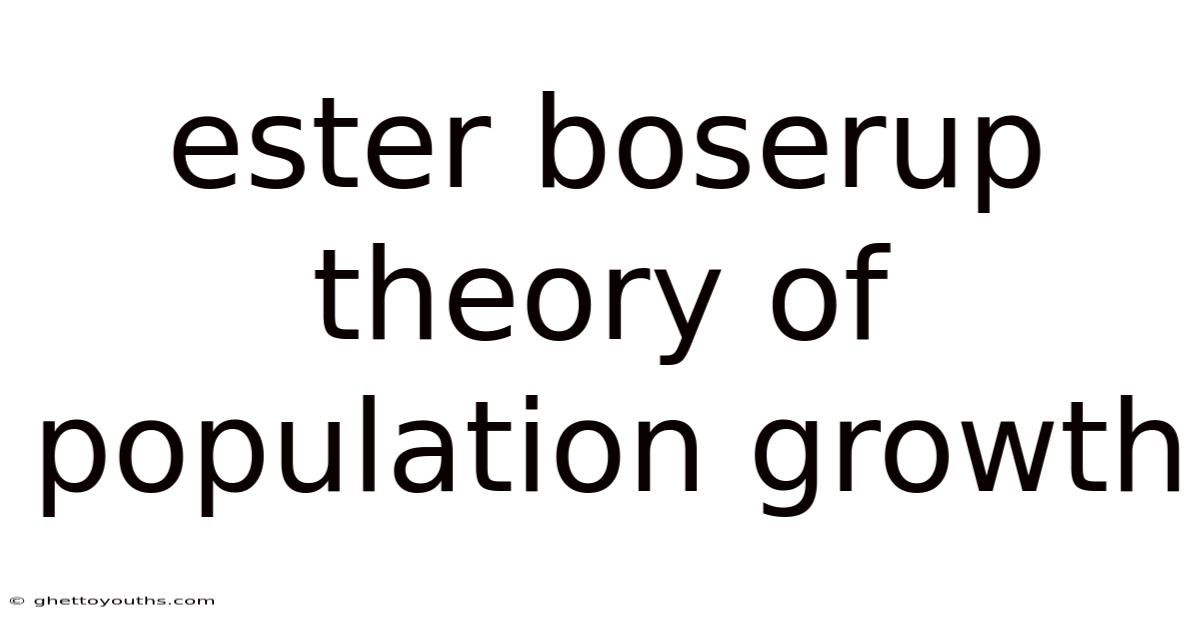 Ester Boserup Theory Of Population Growth