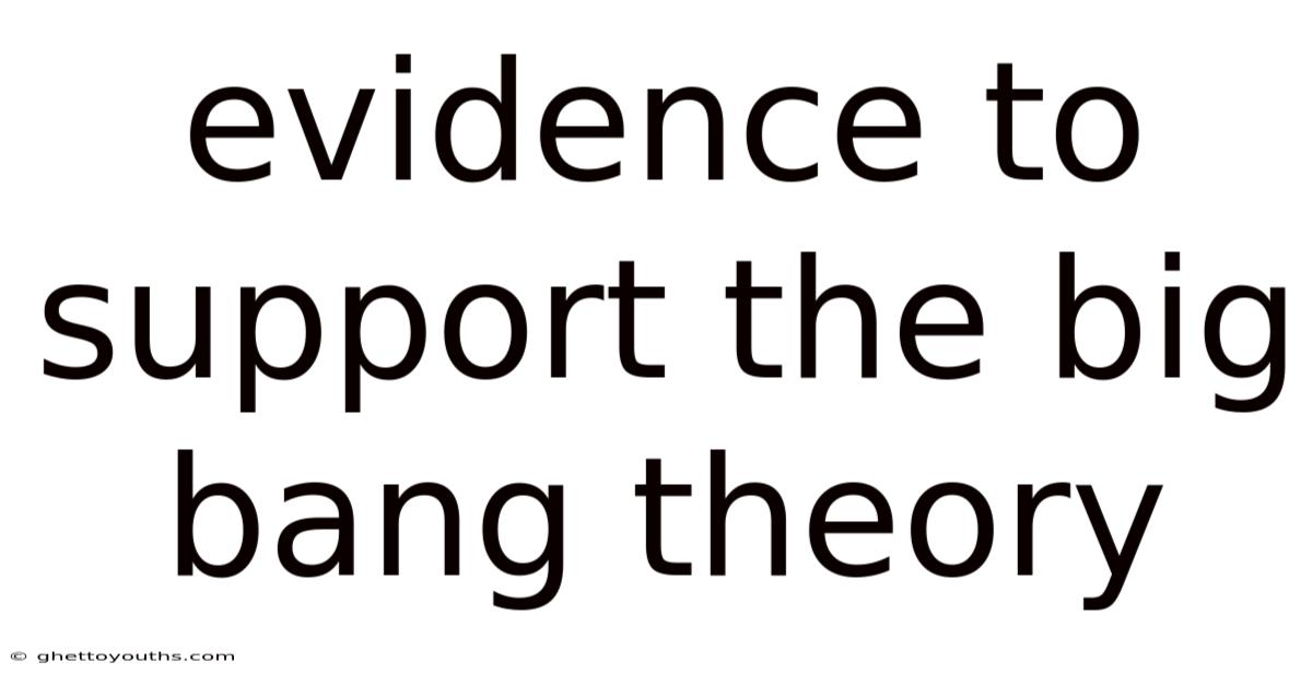 Evidence To Support The Big Bang Theory