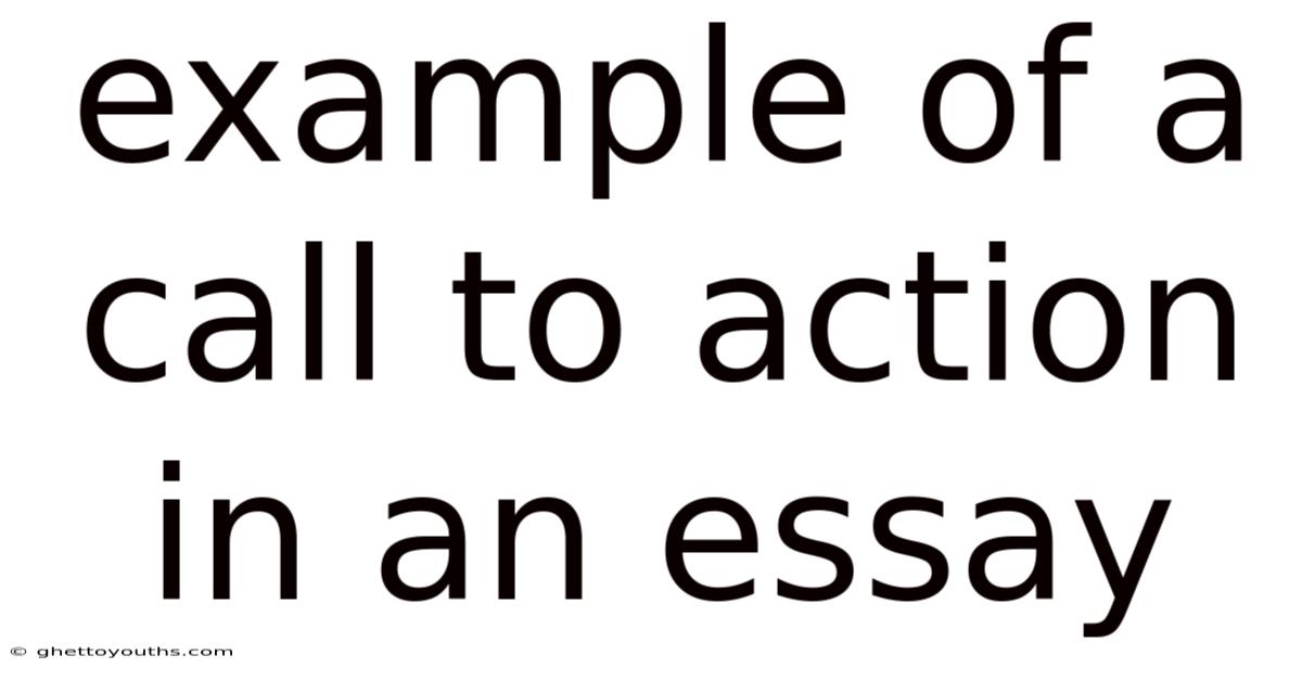 Example Of A Call To Action In An Essay