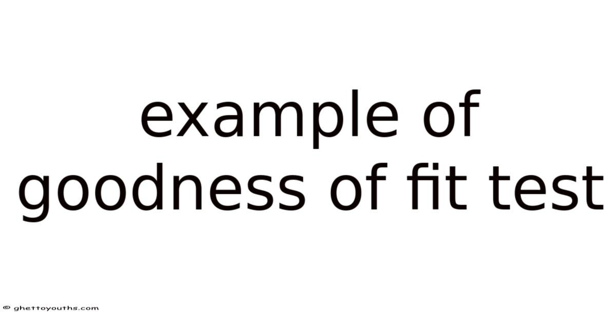 Example Of Goodness Of Fit Test