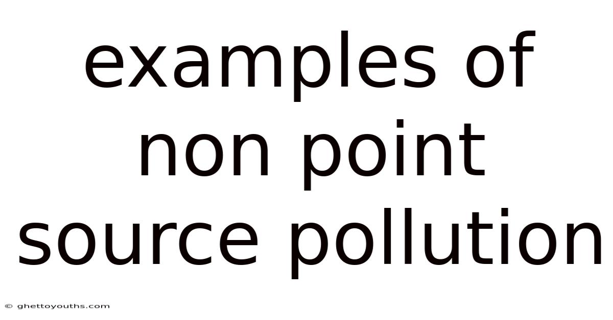 Examples Of Non Point Source Pollution