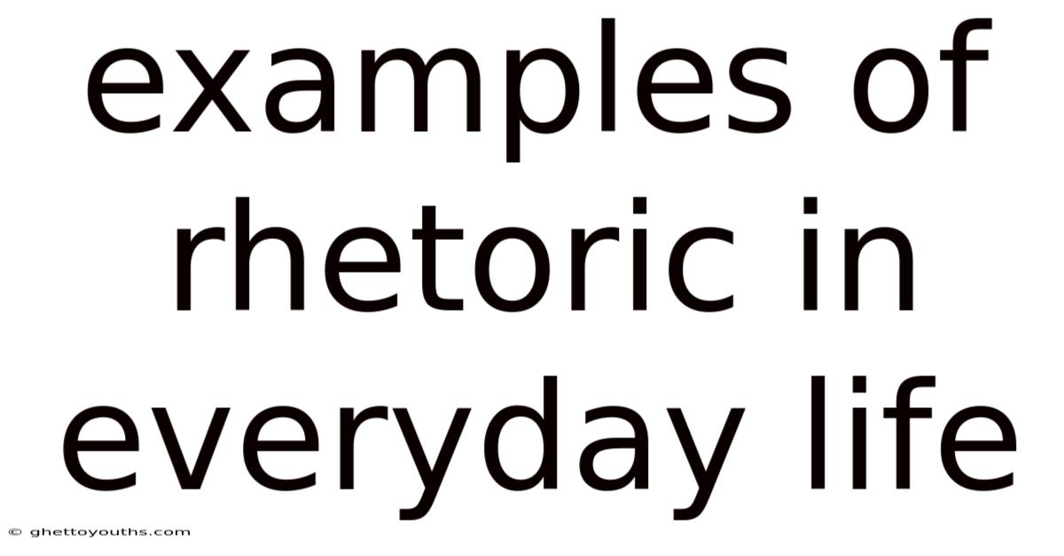 Examples Of Rhetoric In Everyday Life