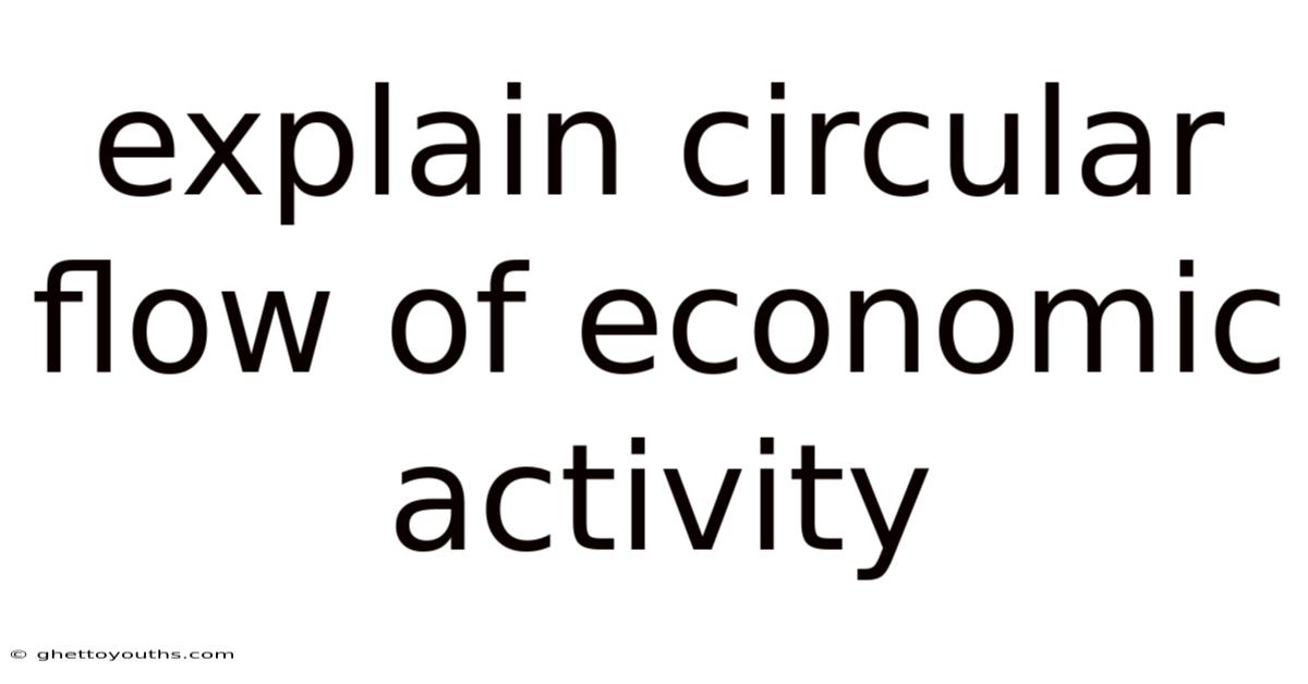 Explain Circular Flow Of Economic Activity