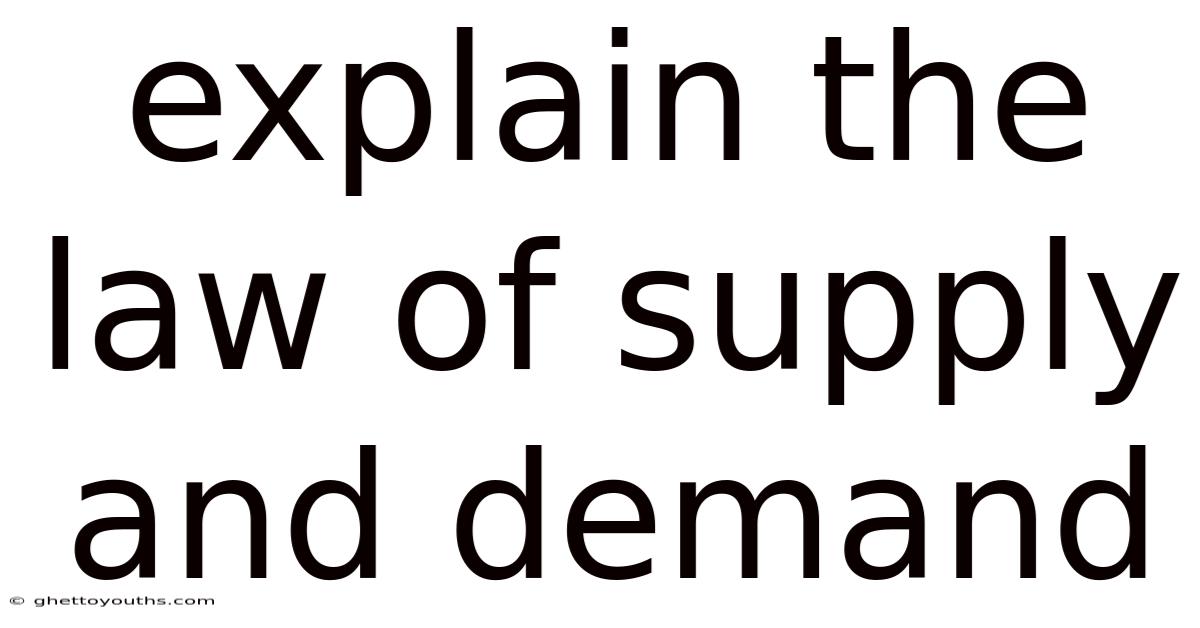 Explain The Law Of Supply And Demand