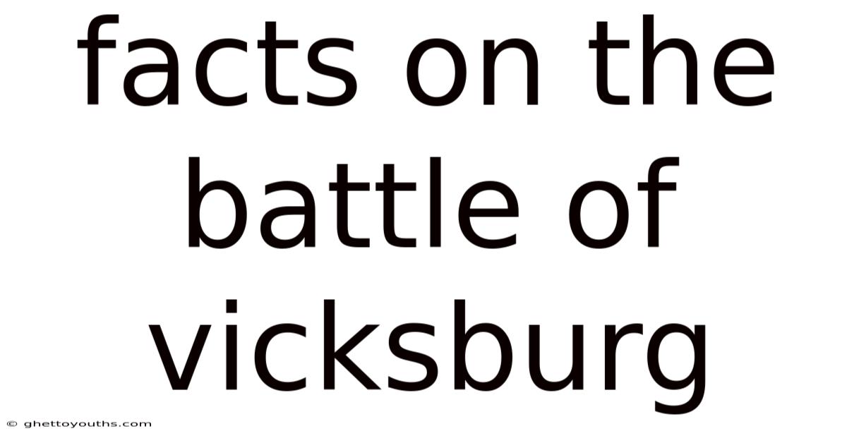 Facts On The Battle Of Vicksburg