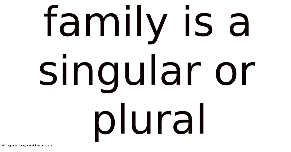 Family Is A Singular Or Plural