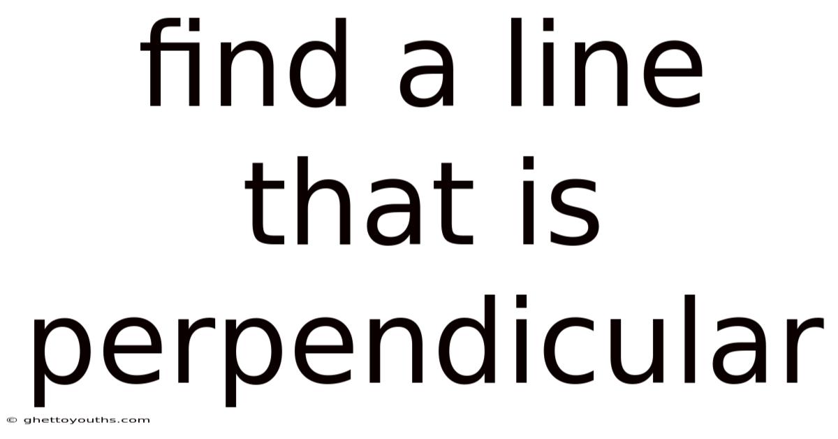 Find A Line That Is Perpendicular