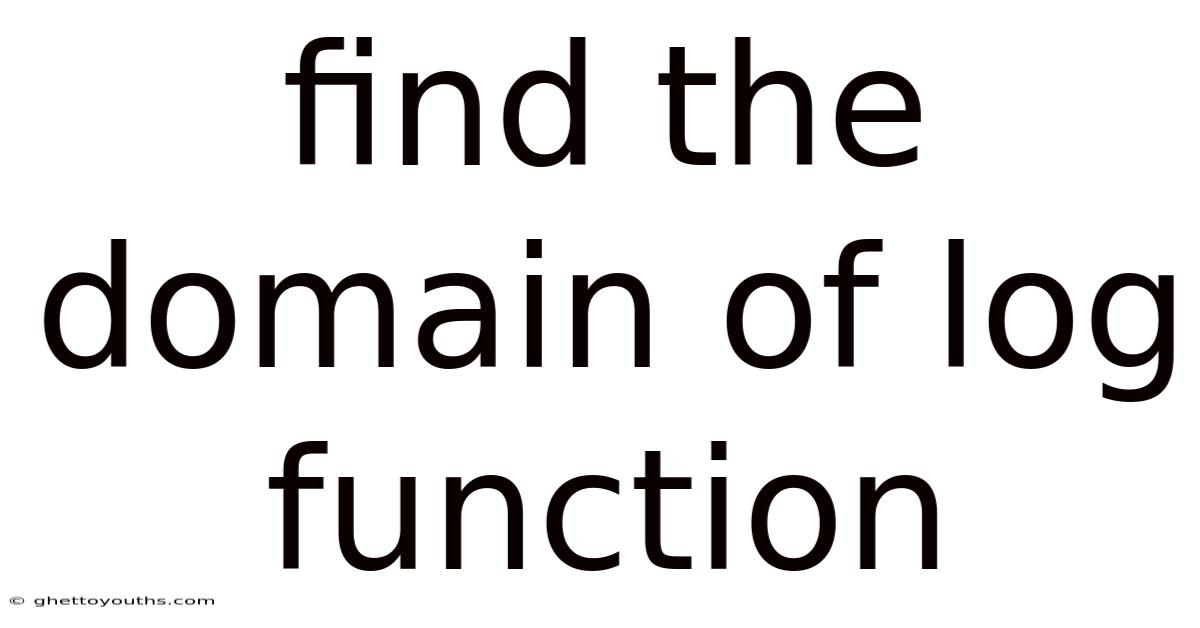 Find The Domain Of Log Function
