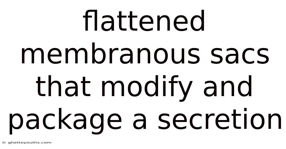 Flattened Membranous Sacs That Modify And Package A Secretion
