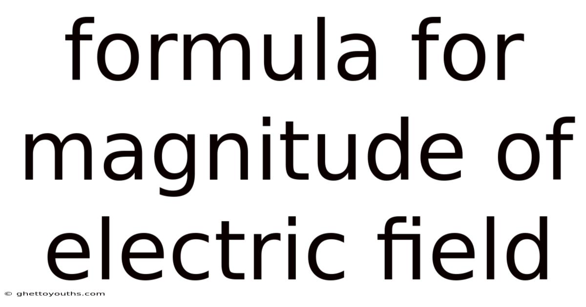 Formula For Magnitude Of Electric Field