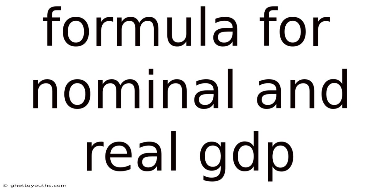 Formula For Nominal And Real Gdp