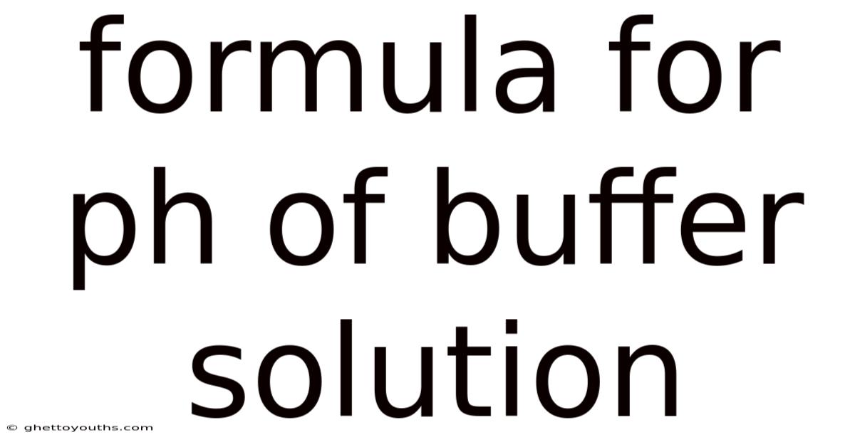 Formula For Ph Of Buffer Solution