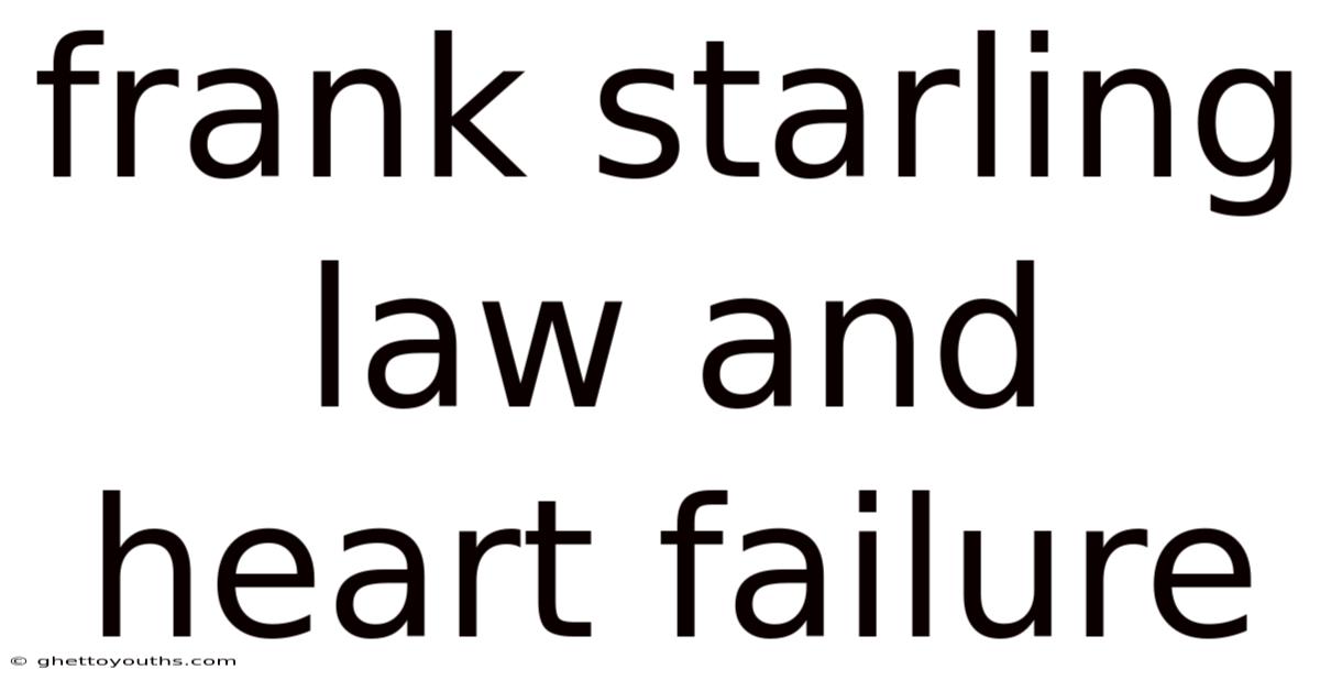Frank Starling Law And Heart Failure
