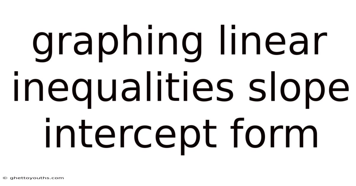 Graphing Linear Inequalities Slope Intercept Form