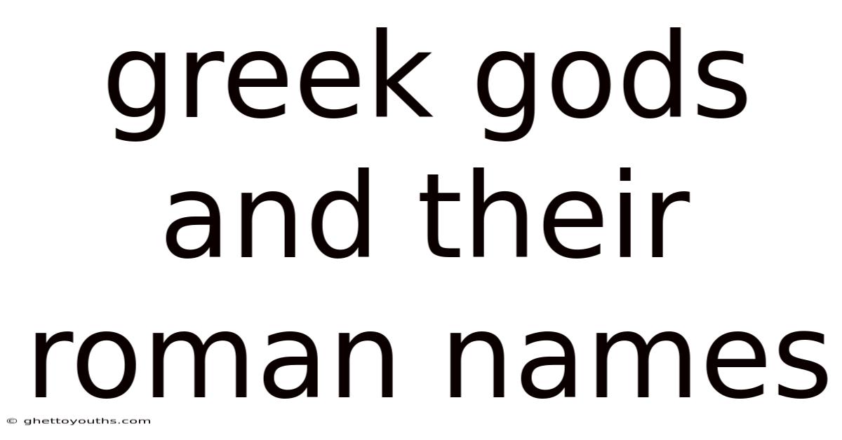 Greek Gods And Their Roman Names