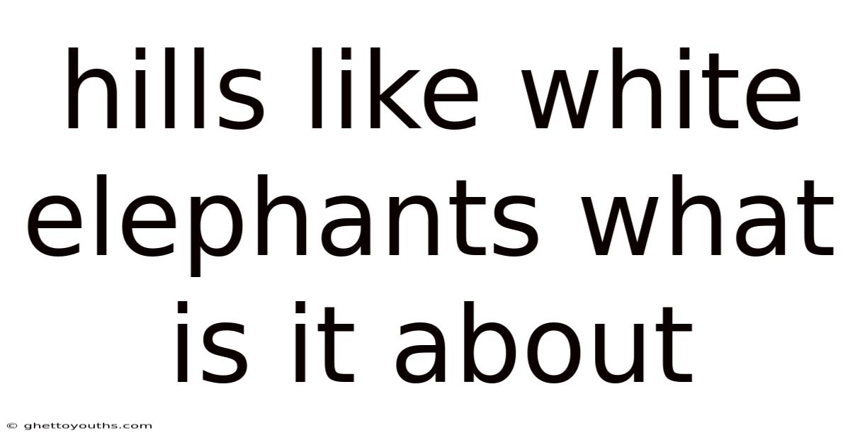 Hills Like White Elephants What Is It About