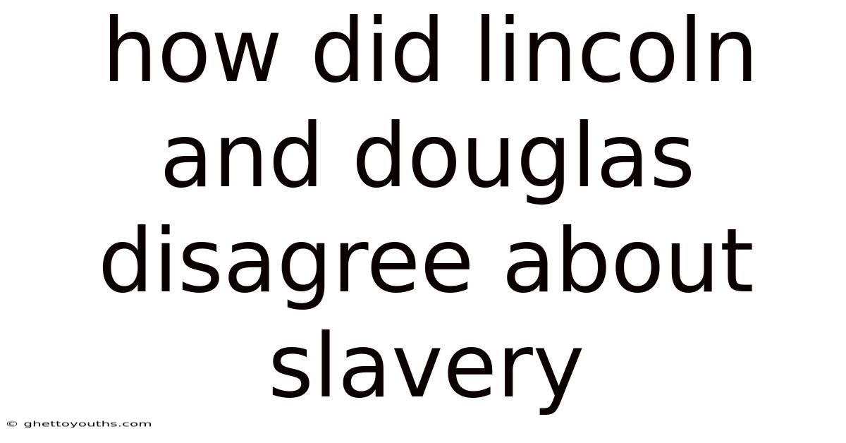 How Did Lincoln And Douglas Disagree About Slavery