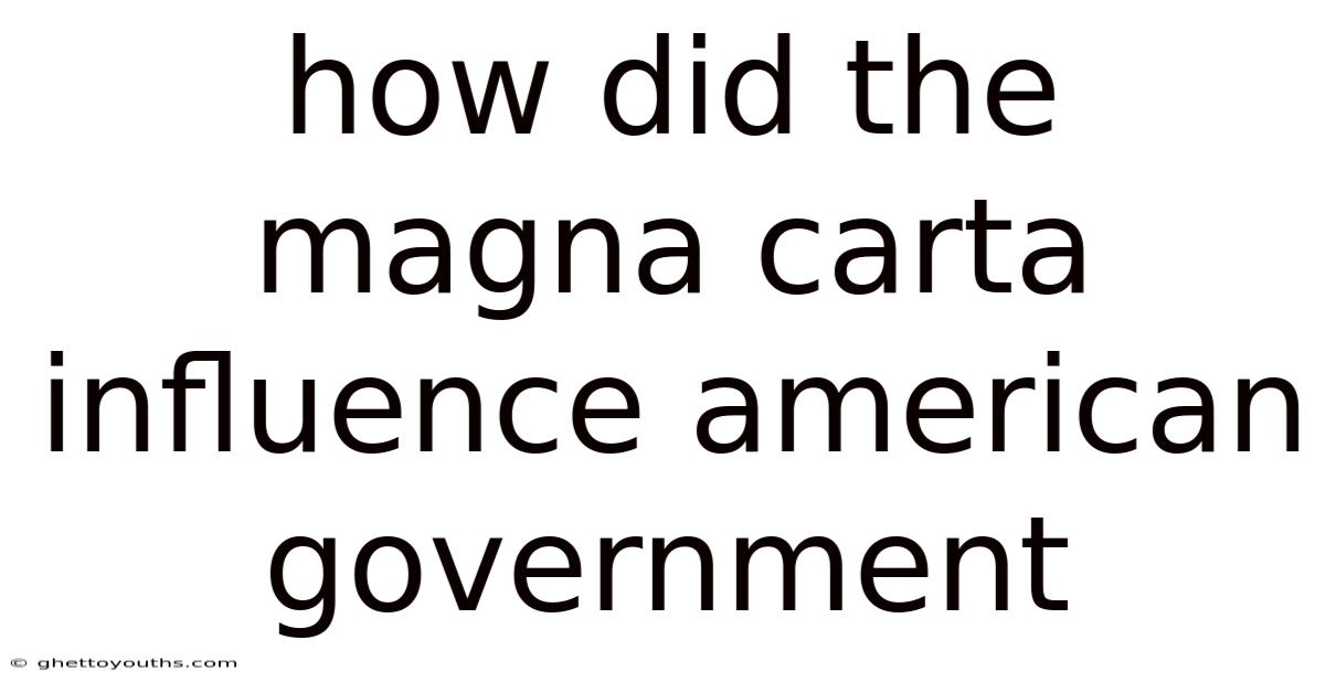 How Did The Magna Carta Influence American Government