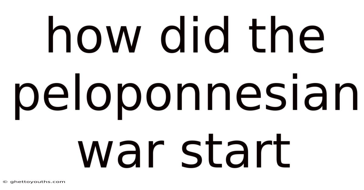 How Did The Peloponnesian War Start