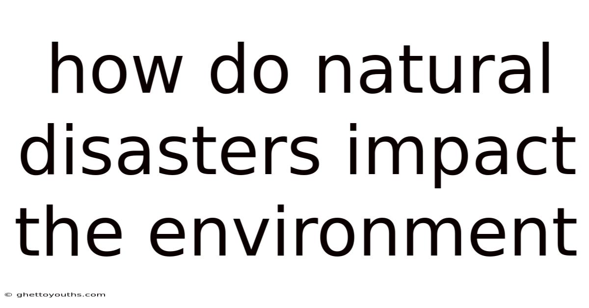How Do Natural Disasters Impact The Environment