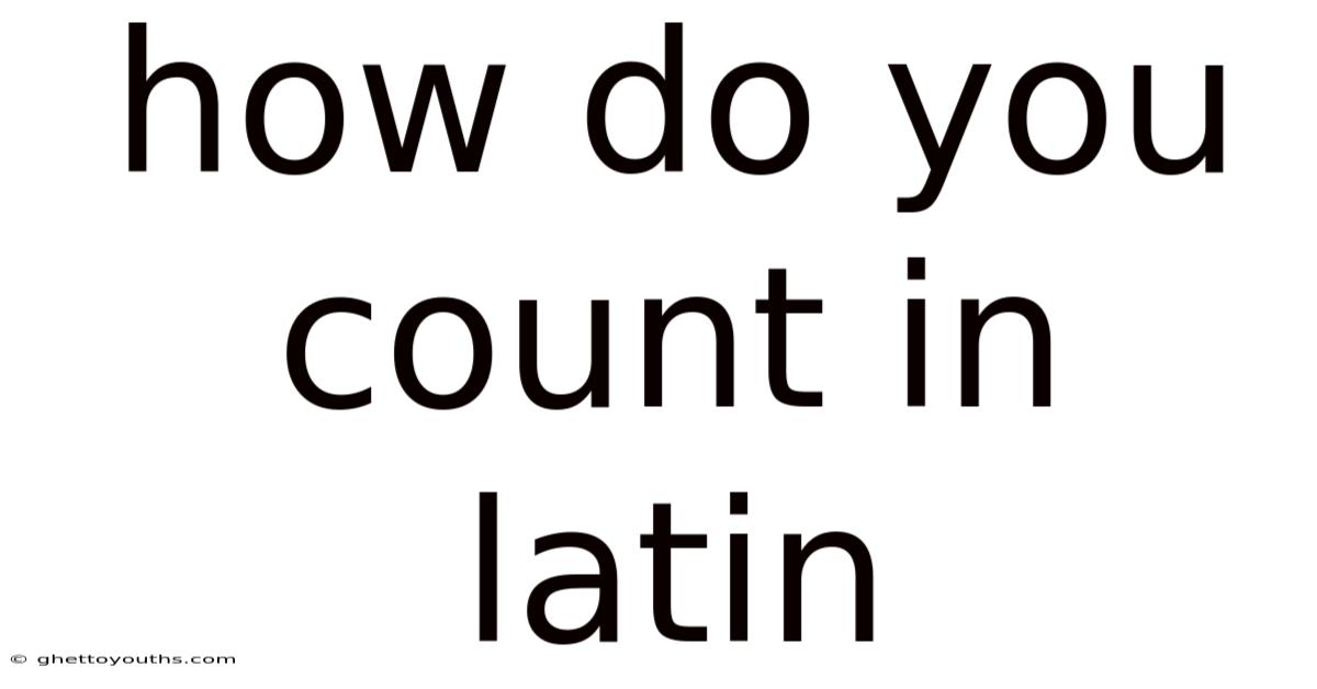 How Do You Count In Latin