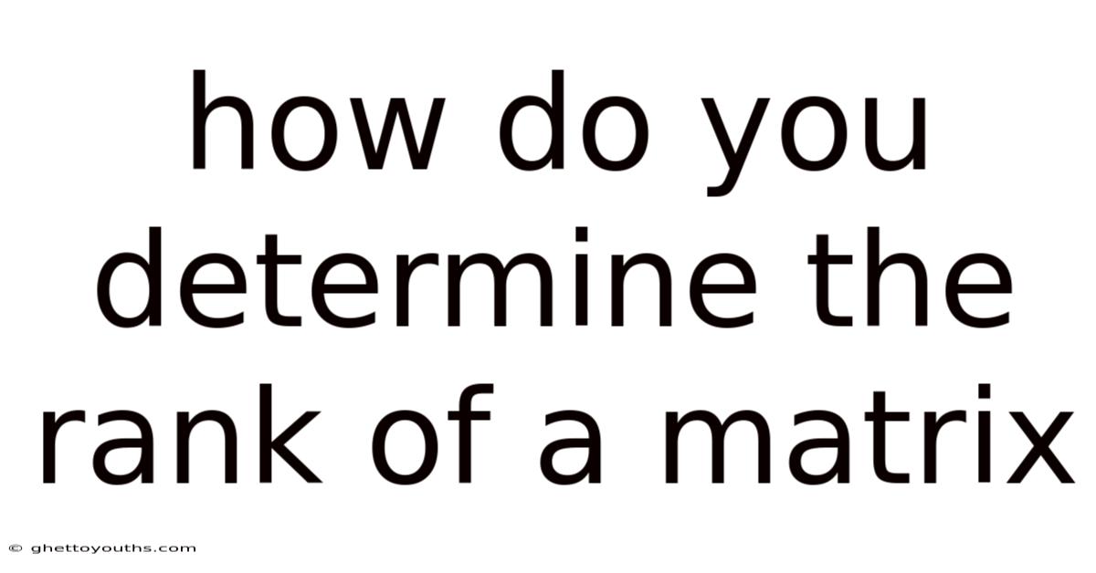 How Do You Determine The Rank Of A Matrix