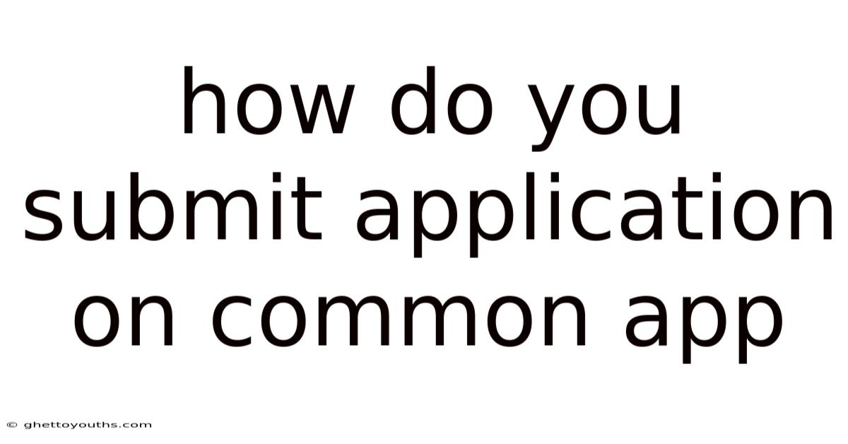 How Do You Submit Application On Common App