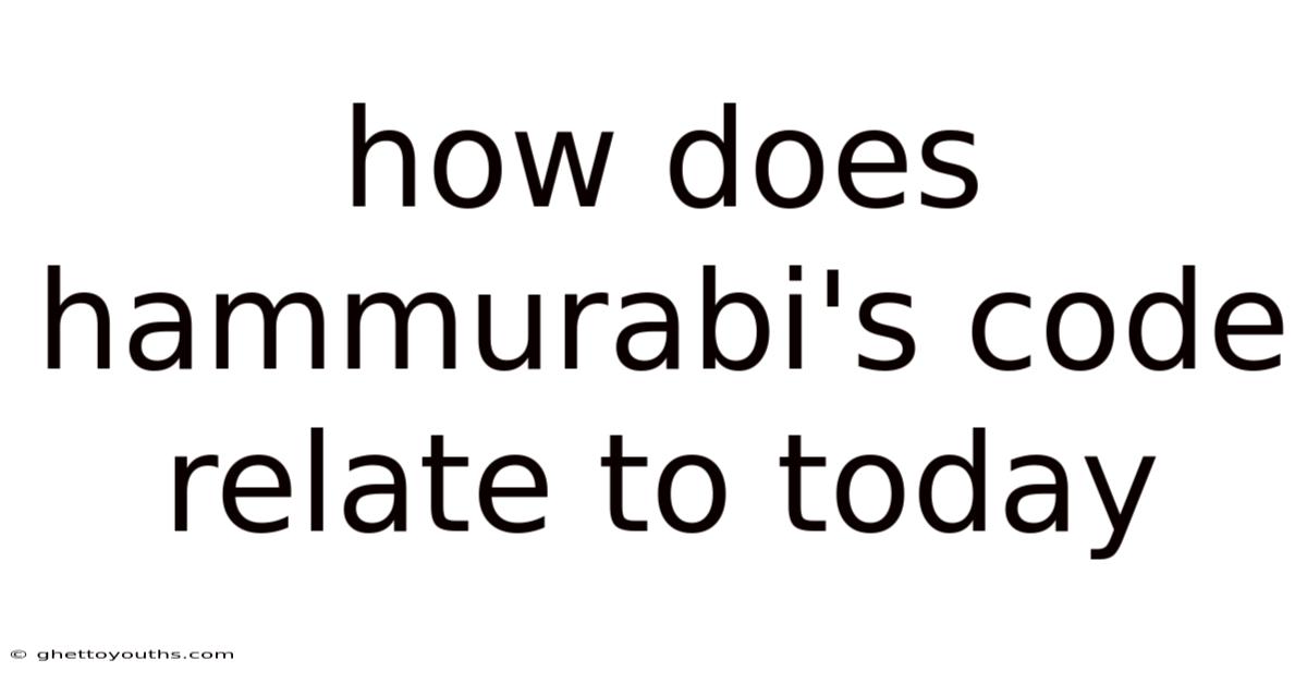 How Does Hammurabi's Code Relate To Today