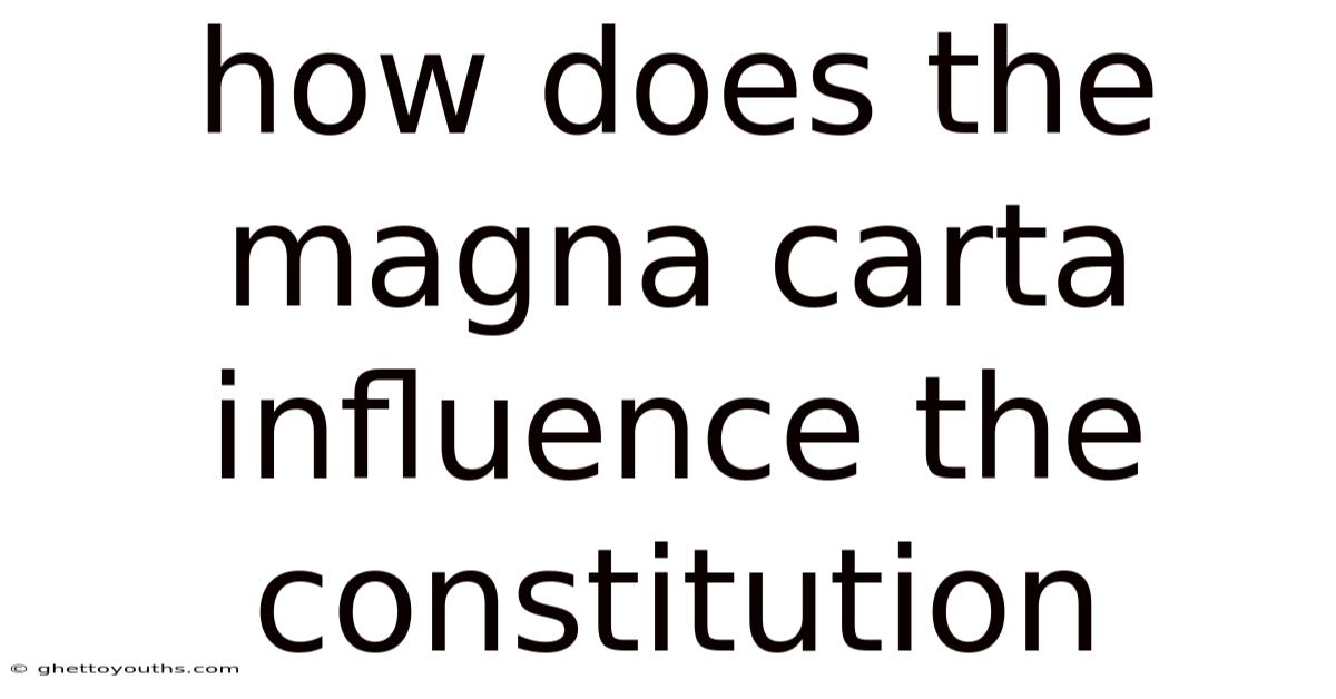 How Does The Magna Carta Influence The Constitution