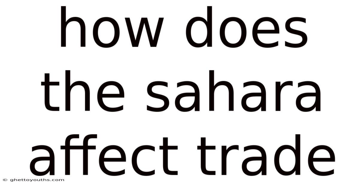 How Does The Sahara Affect Trade
