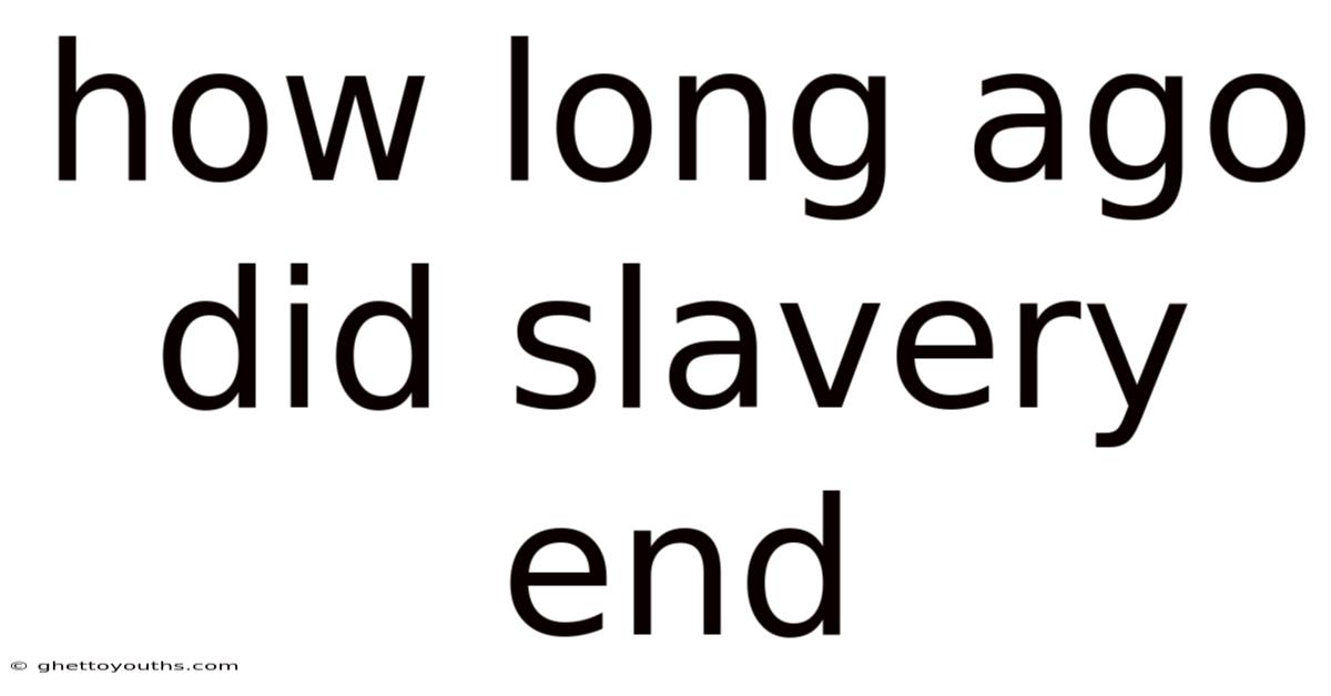 How Long Ago Did Slavery End