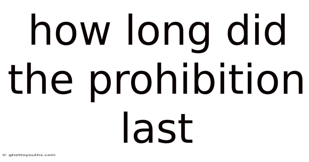 How Long Did The Prohibition Last