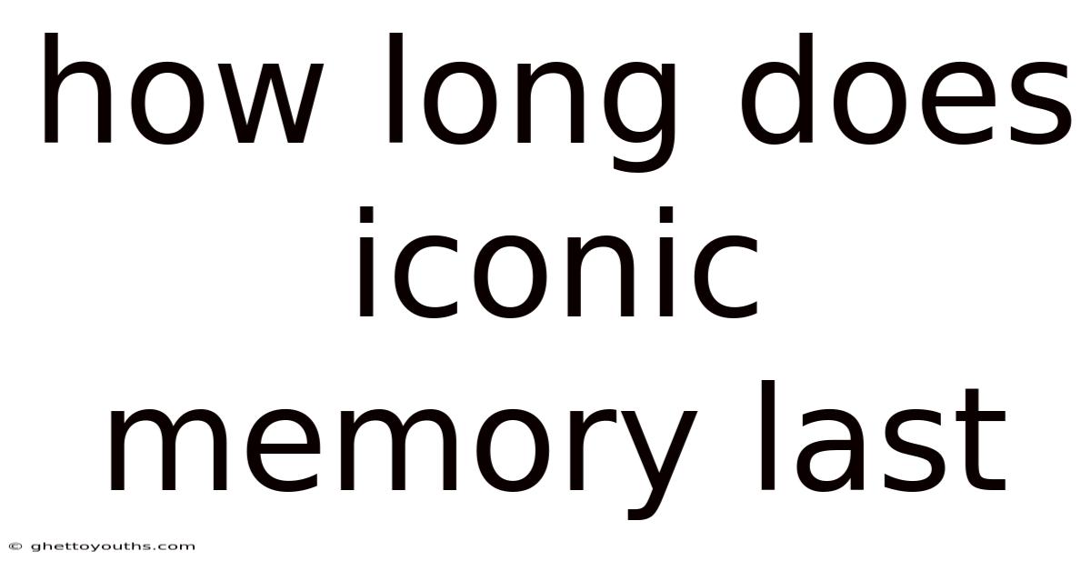 How Long Does Iconic Memory Last