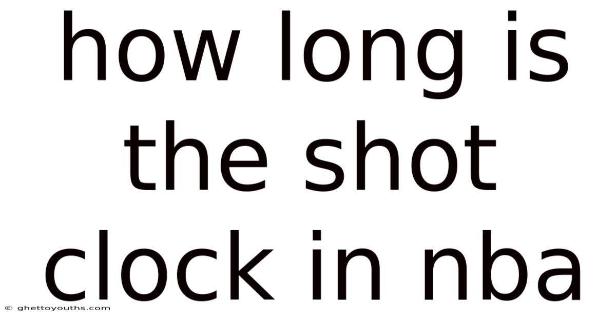 How Long Is The Shot Clock In Nba