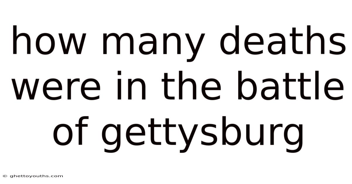 How Many Deaths Were In The Battle Of Gettysburg