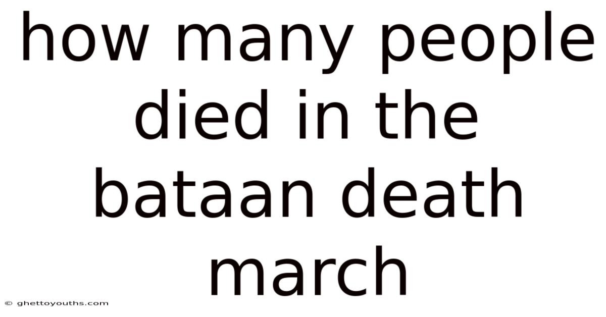 How Many People Died In The Bataan Death March