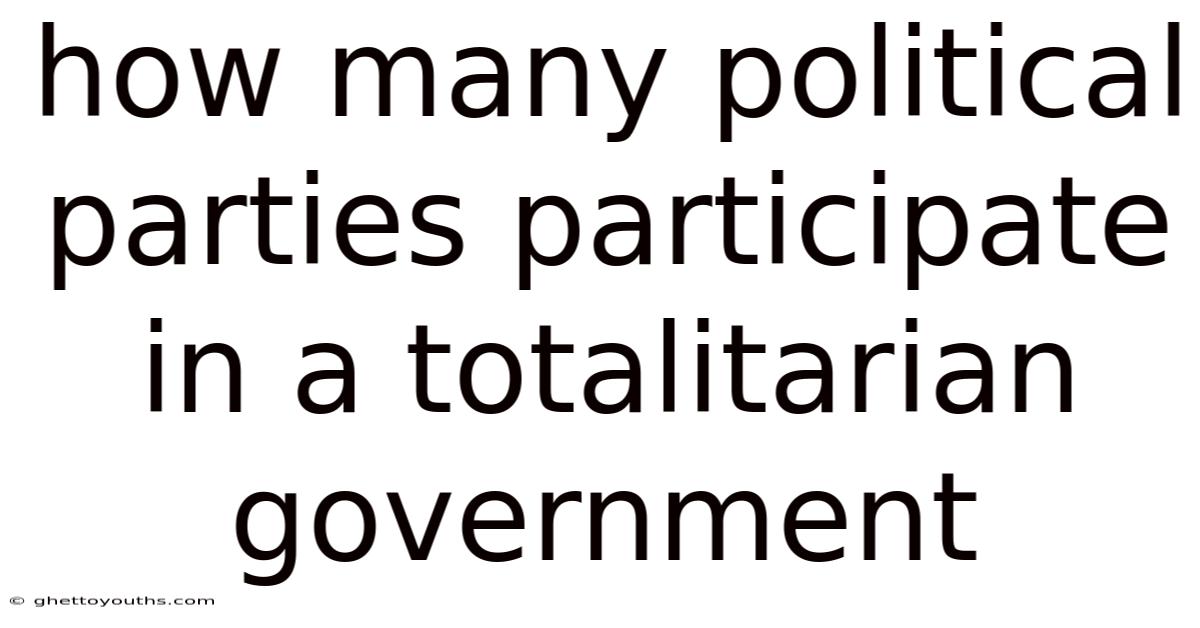 How Many Political Parties Participate In A Totalitarian Government