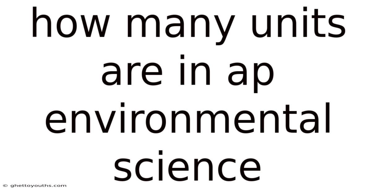 How Many Units Are In Ap Environmental Science