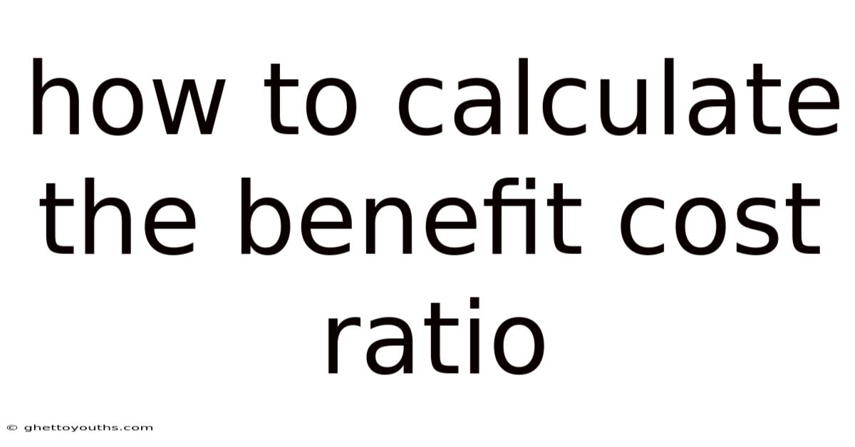 How To Calculate The Benefit Cost Ratio
