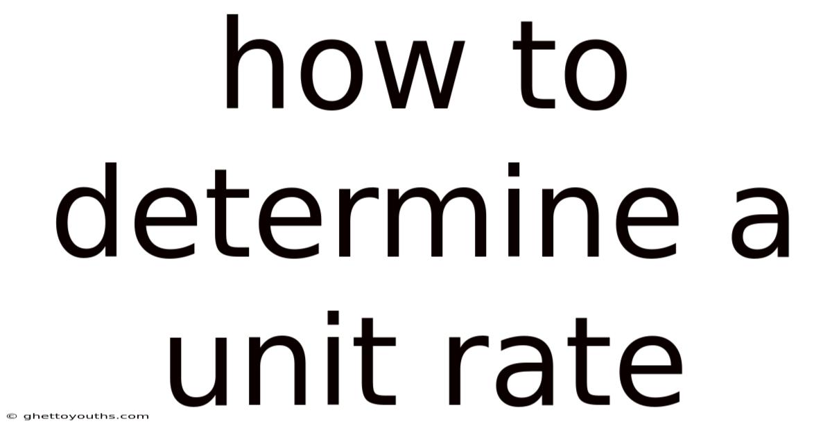 How To Determine A Unit Rate