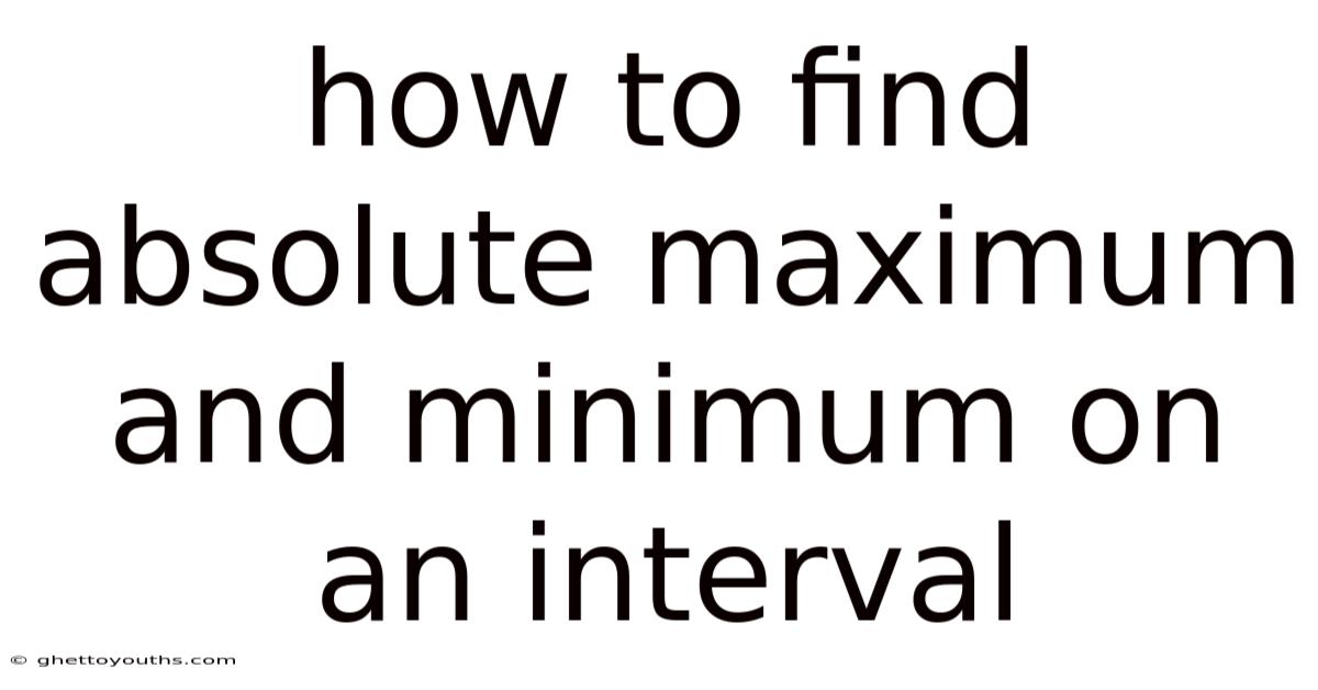 How To Find Absolute Maximum And Minimum On An Interval