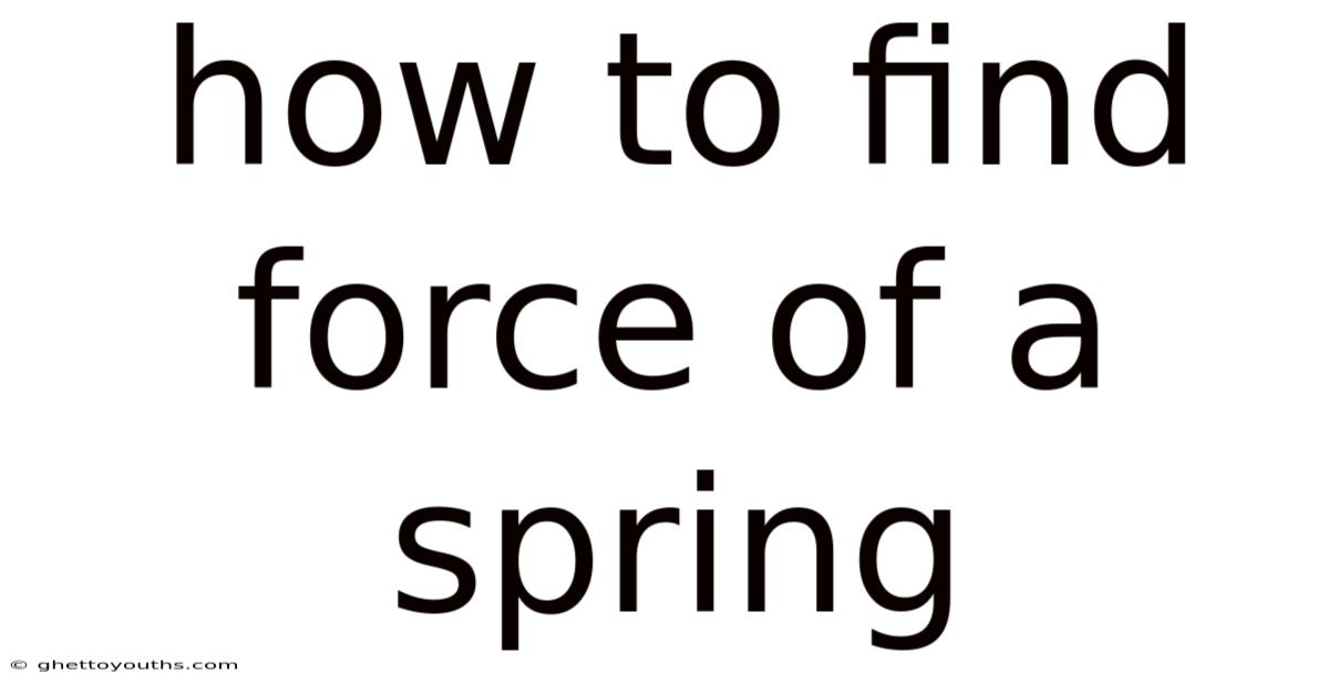 How To Find Force Of A Spring