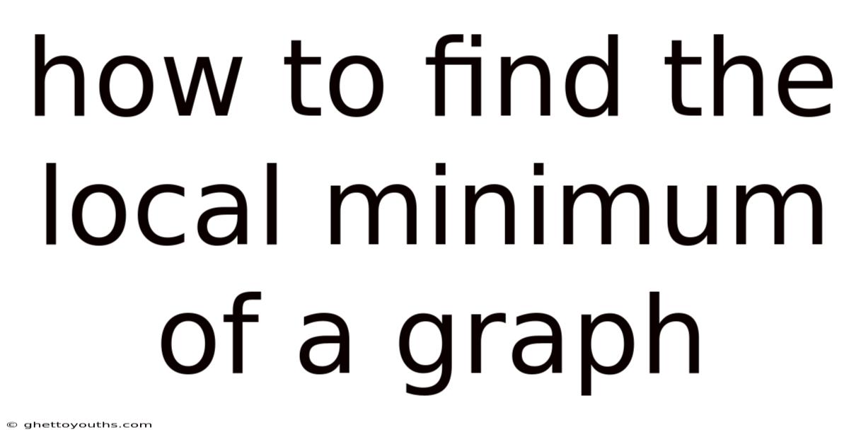 How To Find The Local Minimum Of A Graph