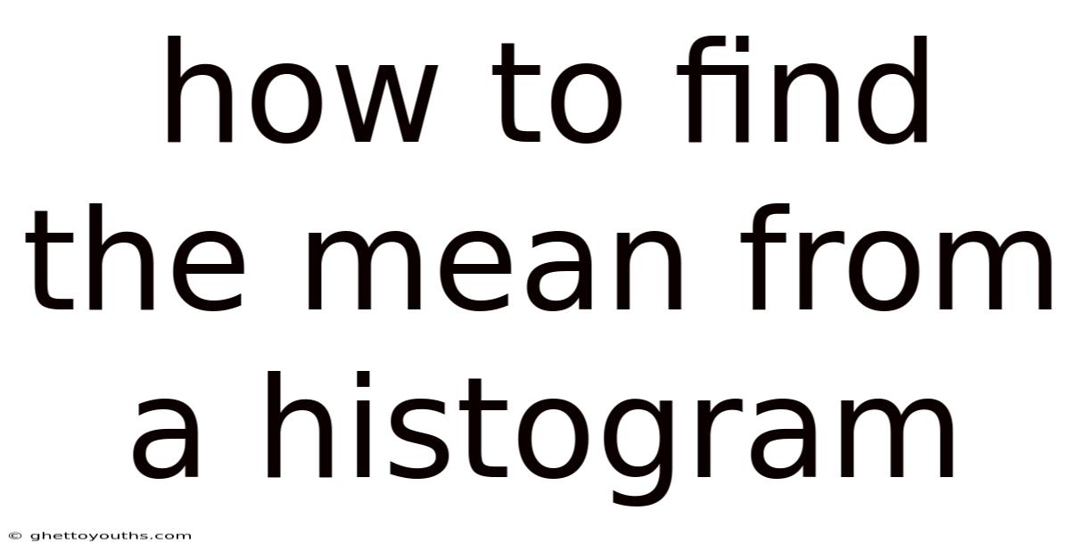 How To Find The Mean From A Histogram