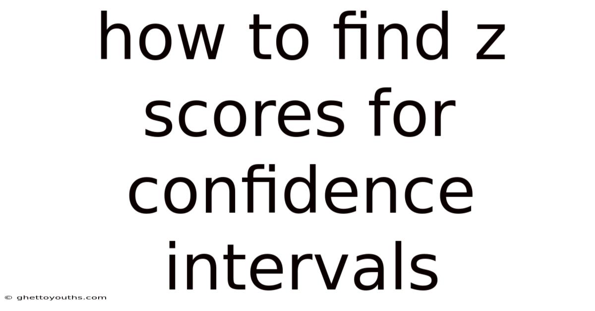 How To Find Z Scores For Confidence Intervals