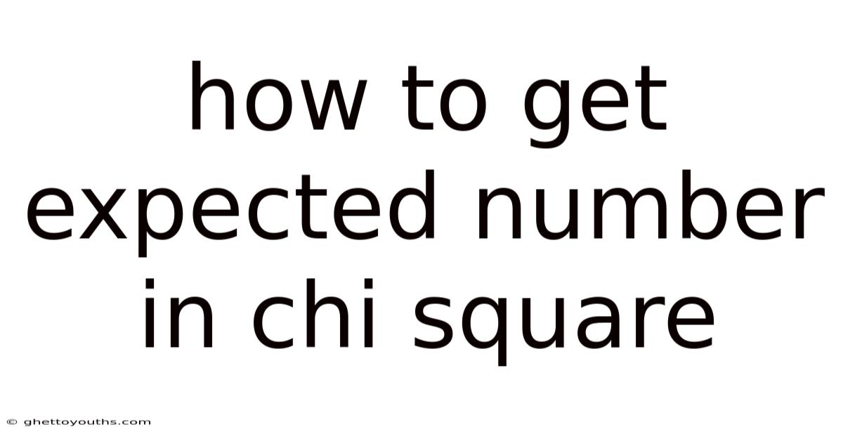 How To Get Expected Number In Chi Square