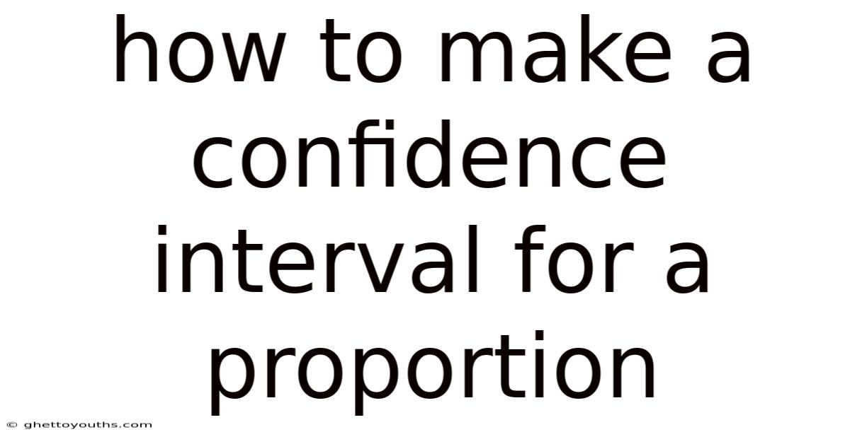 How To Make A Confidence Interval For A Proportion