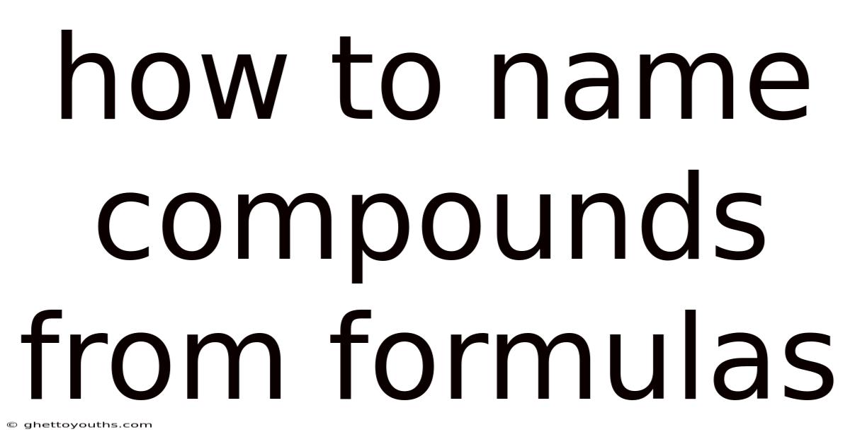 How To Name Compounds From Formulas